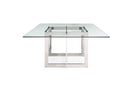 Modrest Keaton - Square Modern Glass + Stainless Steel Dining Table