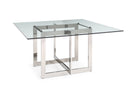 Modrest Keaton - Square Modern Glass + Stainless Steel Dining Table