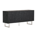 Modrest Kenda - Modern Black Ash + Stainless Steel Buffet