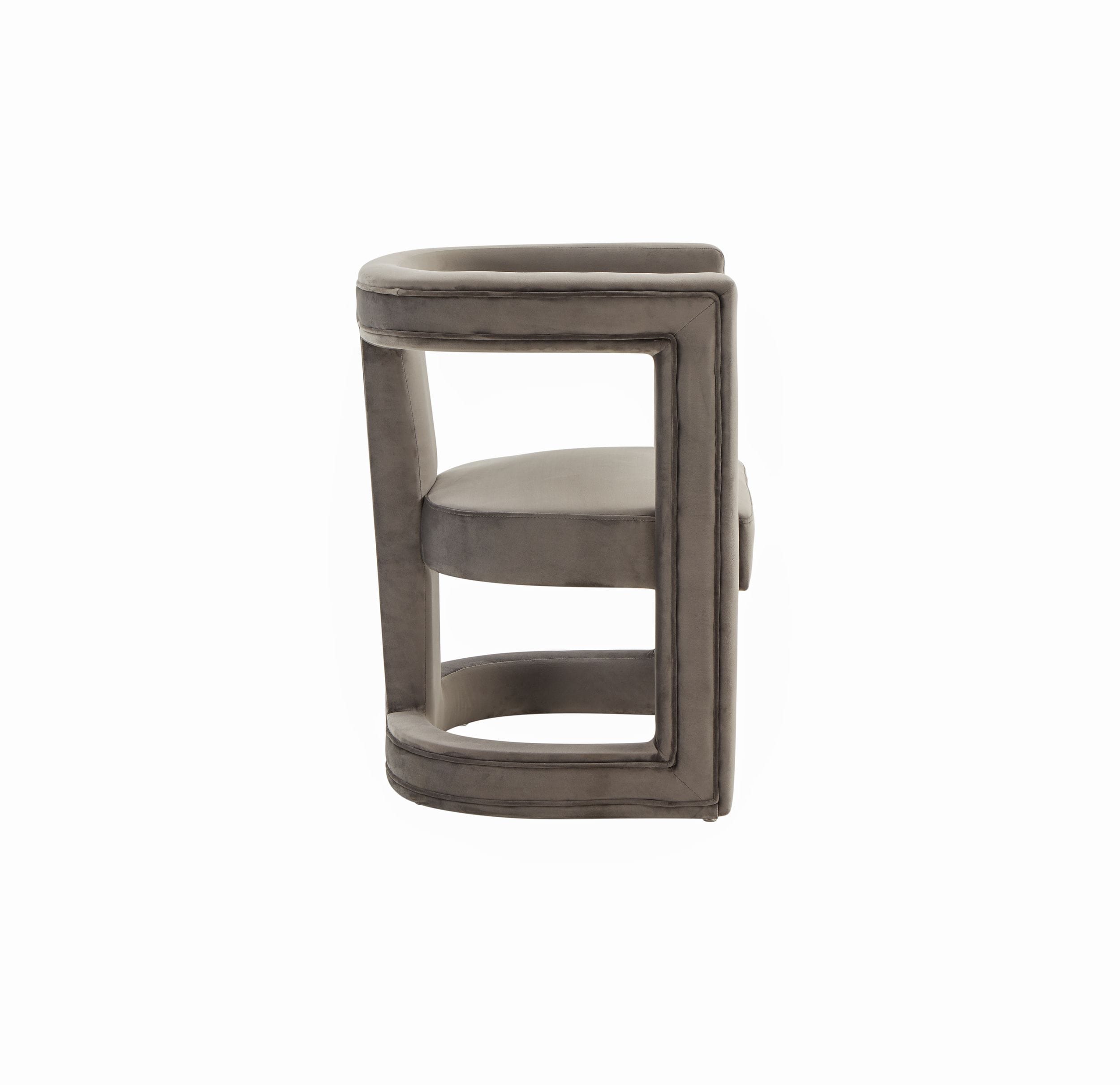 Modrest Kendra - Modern Grey Fabric Accent Chair