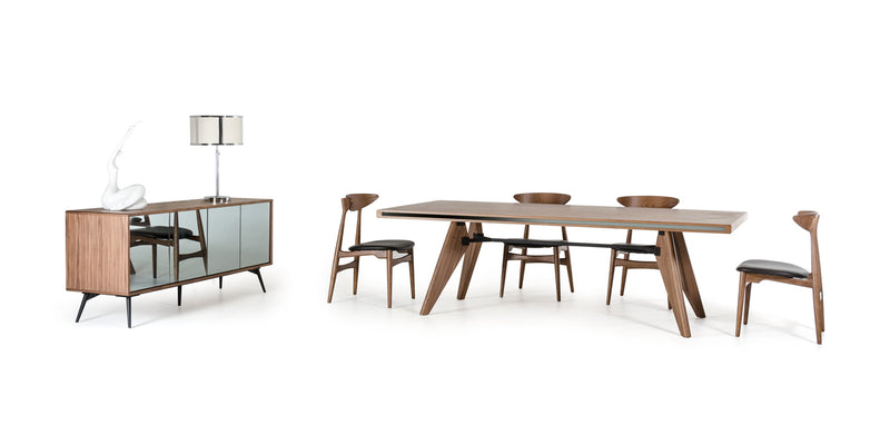Modrest Kennedy Mid-Century Walnut Dining Table