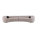 Modrest - Kilmer Modern Grey Curved Fabric Sectional Sofa