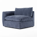 Divani Casa Kinsey - Modern Blue Fabric Modular Left Facing Seat