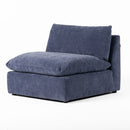 Divani Casa Kinsey - Modern Blue Fabric Modular Armless Seat