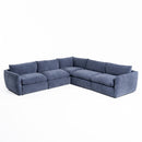 Divani Casa Kinsey - Modern Blue Fabric Modular Sectional Sofa