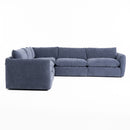 Divani Casa Kinsey - Modern Blue Fabric Modular Sectional Sofa