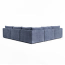 Divani Casa Kinsey - Modern Blue Fabric Modular Sectional Sofa