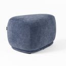 Divani Casa Kinsey - Modern Blue Small River Rock Ottoman