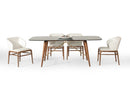 Modrest Kipling Modern Cream & Walnut Dining Chair