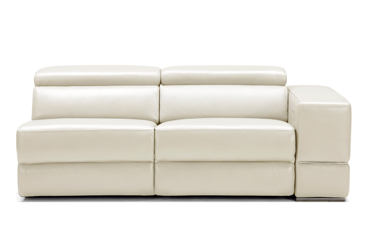 Divani Casa Hilgard - Modern Light Grey Leather Left Facing Sectional Sofa with Recliners