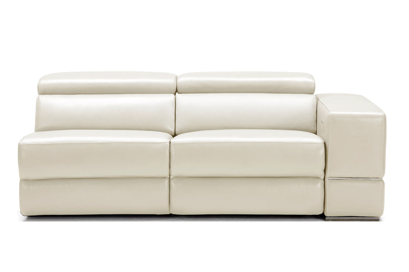 Divani Casa Hilgard - Modern Light Grey Leather Left Facing Sectional Sofa with Recliners