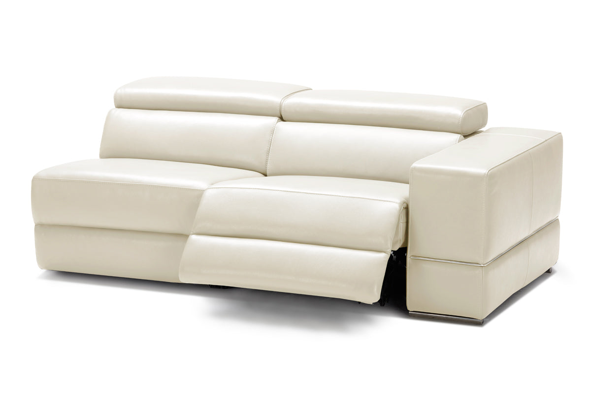 Divani Casa Hilgard - Modern Light Grey Leather Left Facing Sectional Sofa with Recliners