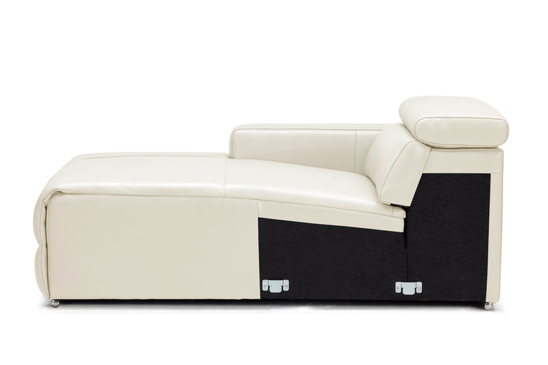 Divani Casa Hilgard - Modern Light Grey Leather Left Facing Sectional Sofa with Recliners