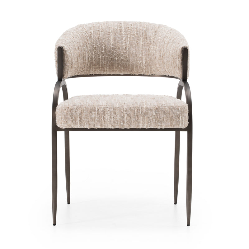 Modrest Kobe - Modern Beige Fabric Dining Chair
