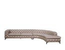 DIvani Casa Kohl - Contemporary Tan RAF Curved Shape Sectional Sofa w/ Chaise