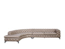 DIvani Casa Kohl - Contemporary Tan LAF Curved Shape Sectional Sofa w/ Chaise