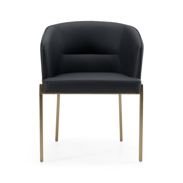 Modrest Kravitz - Modern Dark Grey Vegan Leather + Antique Brass Dining Chair