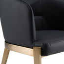 Modrest Kravitz - Modern Dark Grey Vegan Leather + Antique Brass Dining Chair