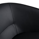 Modrest Kravitz - Modern Dark Grey Vegan Leather + Antique Brass Dining Chair