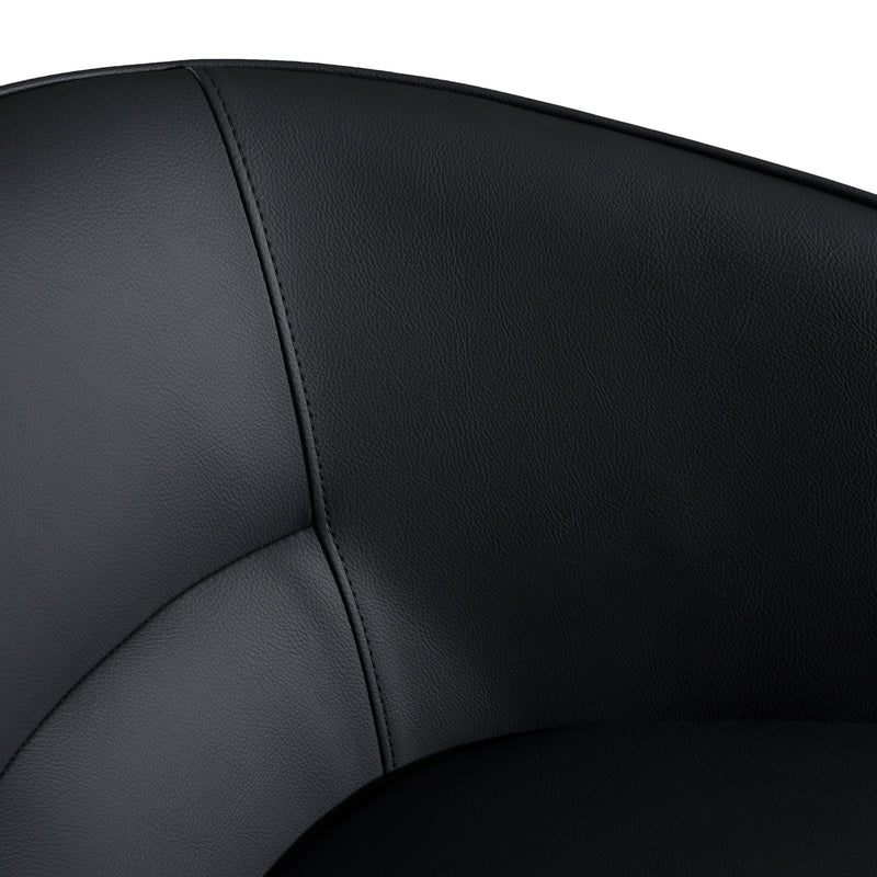 Modrest Kravitz - Modern Dark Grey Vegan Leather + Antique Brass Dining Chair