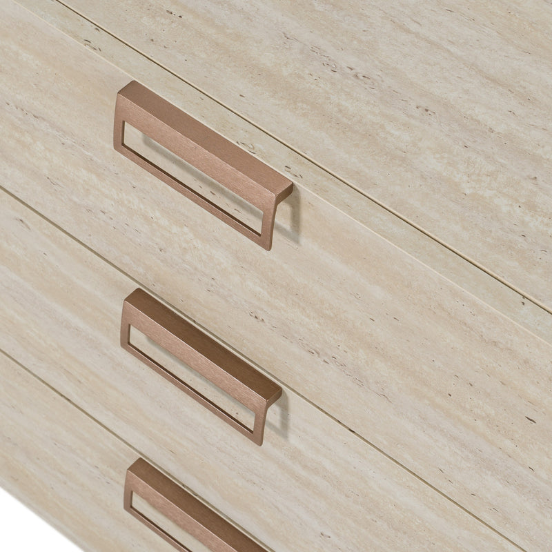 Lamod Italia Lago - Modern Faux Travertine Dresser