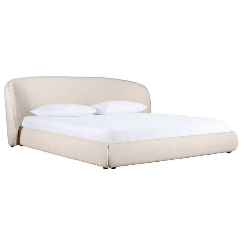 Modrest Lambert - Modern Beige Fabric Upholstered Bed