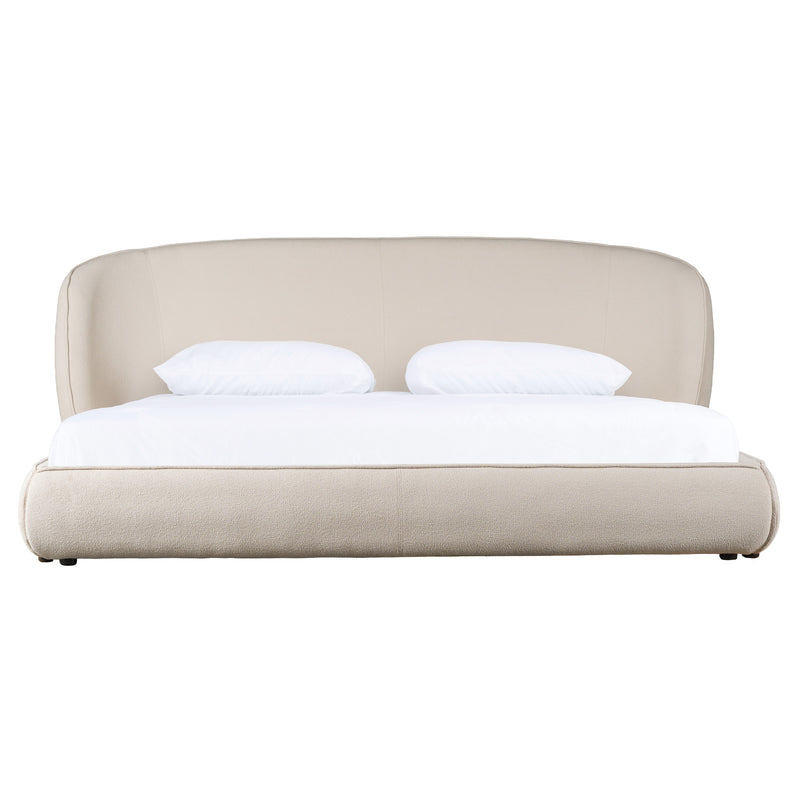 Modrest Lambert - Modern Beige Fabric Upholstered Bed