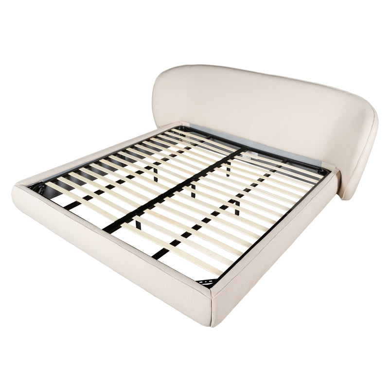 Modrest Lambert - Modern Beige Fabric Upholstered Bed