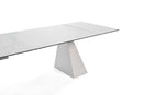 Modrest Latrobe - Modern White Ceramic Quartz 118" Extendable Dining Table