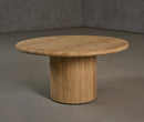Modrest Lavaca - Modern Travertine Marble Round Coffee Table