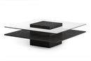 Modrest Clarion Modern Grey Elm & Glass Coffee Table