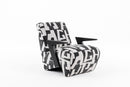 Modrest Leana - Modern Black & White Fabric Accent Chair