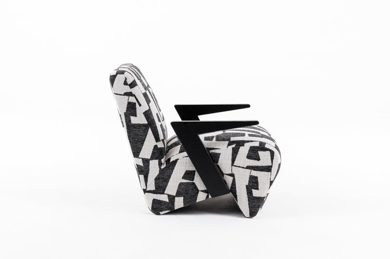 Modrest Leana - Modern Black & White Fabric Accent Chair