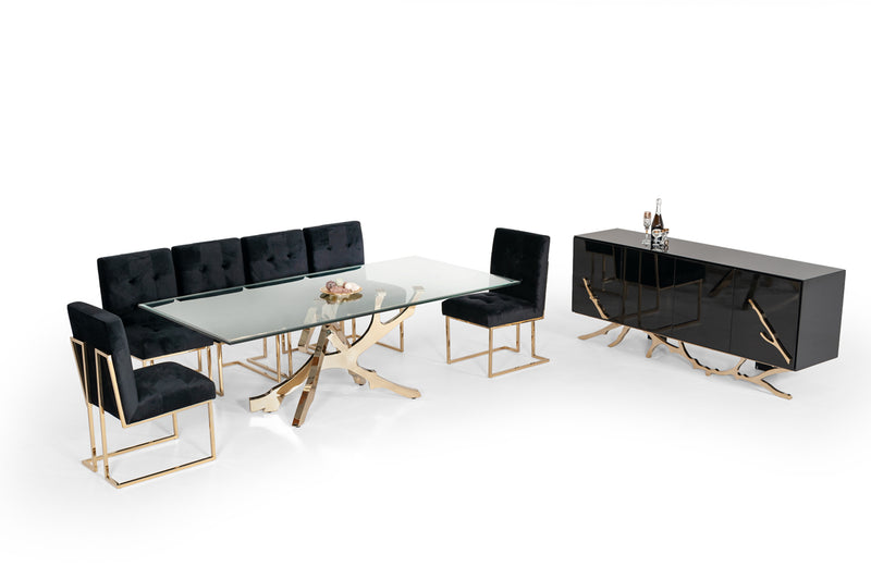 Modrest Legend Modern Glass & Gold Dining Table
