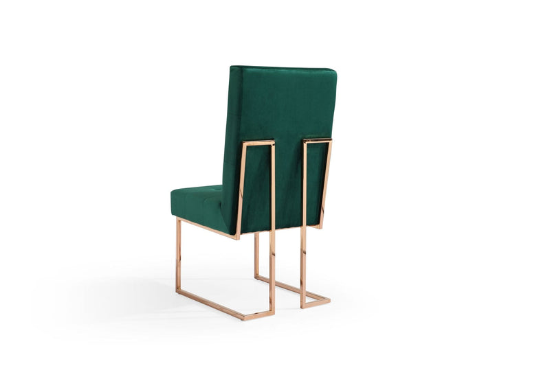 Modrest Legend Modern Green Velvet & Rosegold Dining Chair (Set of 2)