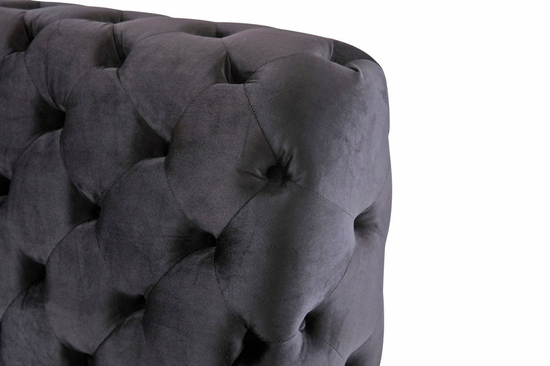 Modrest Legend - Modern Black Velvet & Rosegold Bed