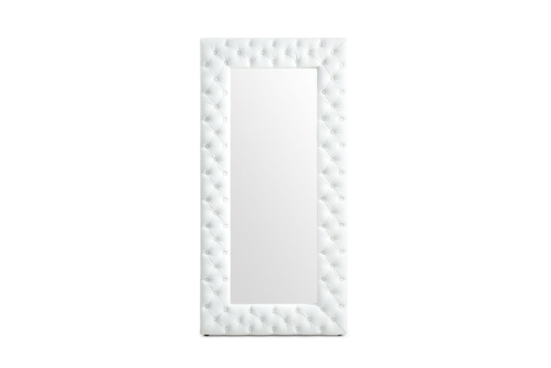 Modrest Legend - Modern White Bonded Leather Floor Mirror