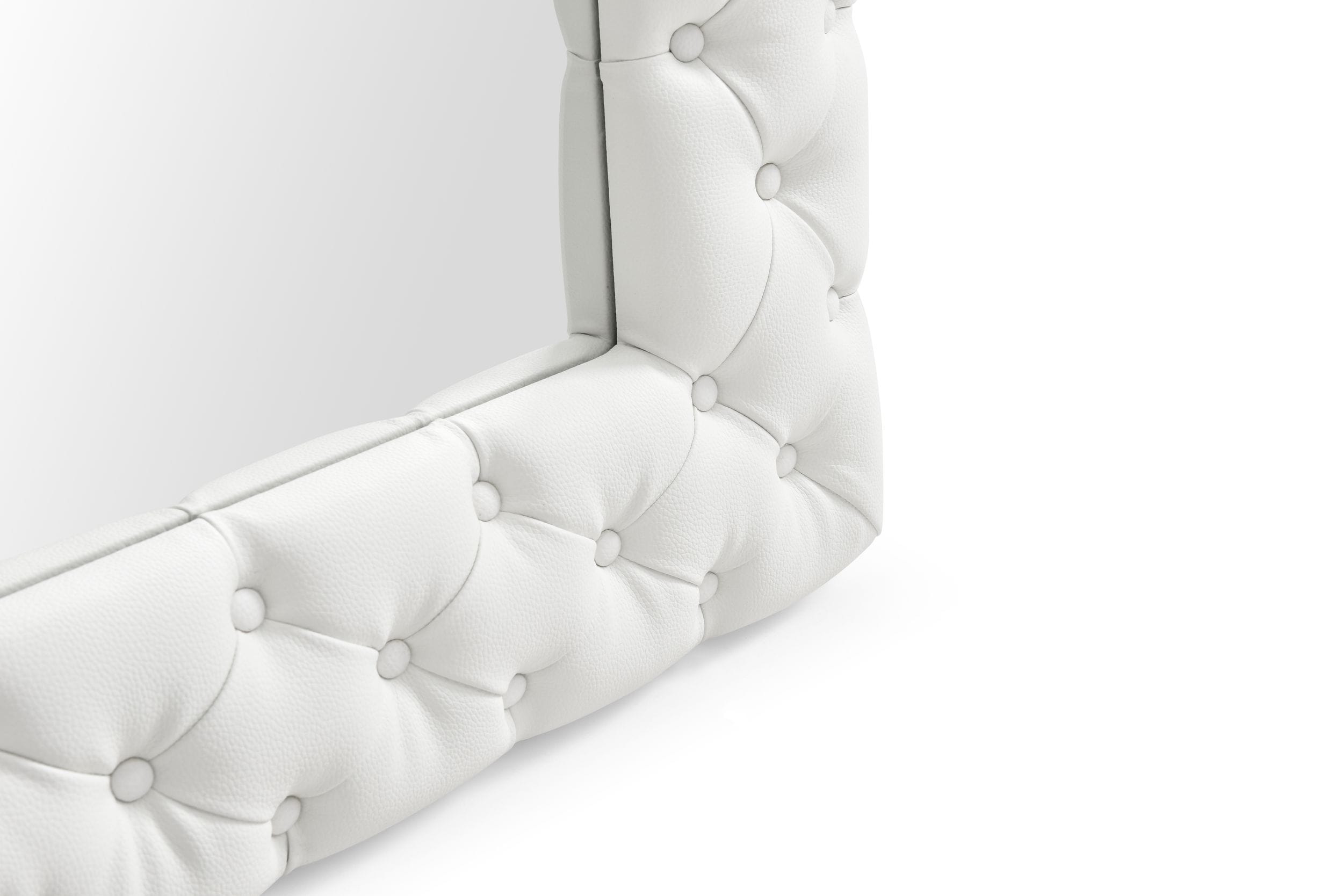 Modrest Legend - Modern White Bonded Leather Floor Mirror