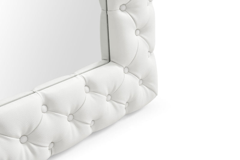 Modrest Legend - Modern White Bonded Leather Floor Mirror