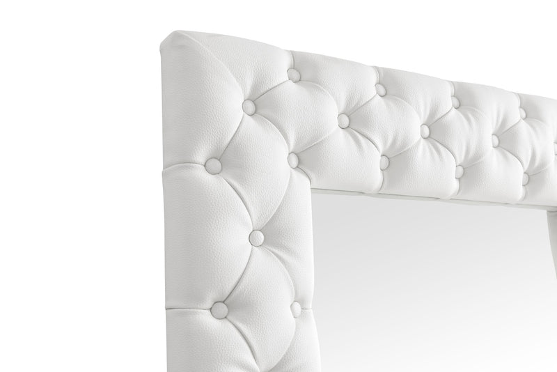 Modrest Legend - Modern White Bonded Leather Floor Mirror