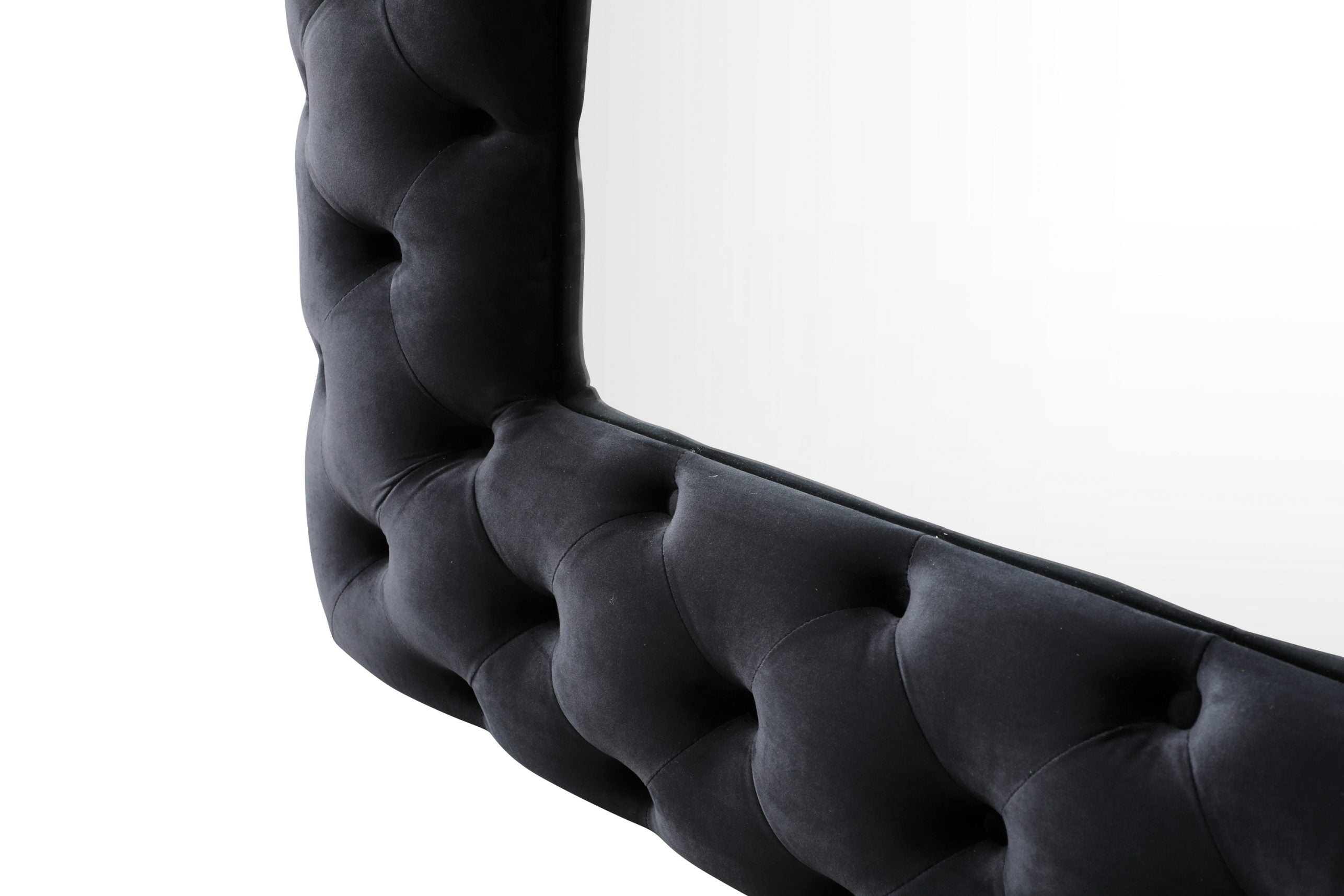 Modrest Legend - Transitional Black Velvet Floor Mirror