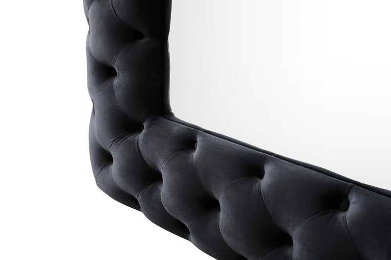 Modrest Legend - Transitional Black Velvet Floor Mirror