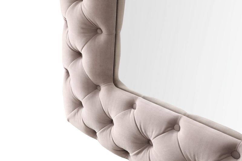 Modrest Legend - Transitional Grey Velvet Floor Mirror
