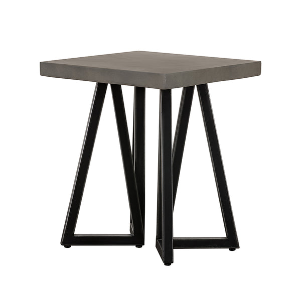 Modrest Richmond Modern Concrete & Black Metal End Table