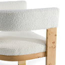 Modrest Letha - Modern Cream Fabric + Burl Dining Chair