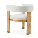 Modrest Letha - Modern Cream Fabric + Burl Dining Chair
