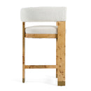 Modrest Letha - Modern Cream Fabric + Burl Counter Chair
