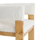 Modrest Letha - Modern Cream Fabric + Burl Counter Chair