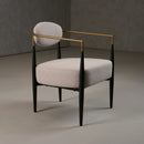 Modrest Liberty - Modern Beige Fabric + Black & Gold Accent Chair