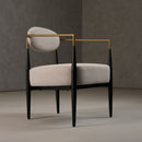 Modrest Liberty - Modern Beige Fabric + Black & Gold Accent Chair